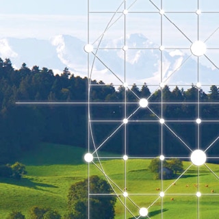 Blick auf schneebedeckte berge