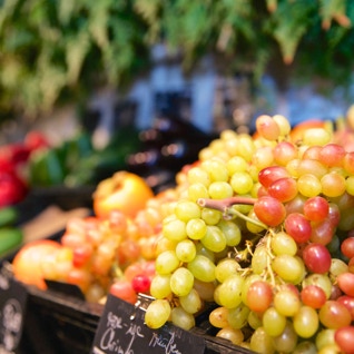 Detail des Obststandes